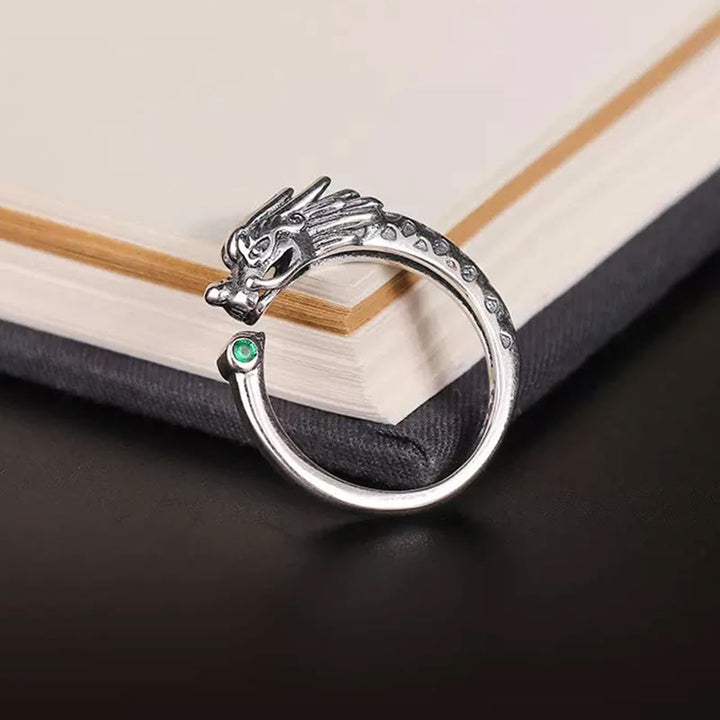 Buddha Stones Vintage Dragon Design Success Strength Adjustable Ring - image 2