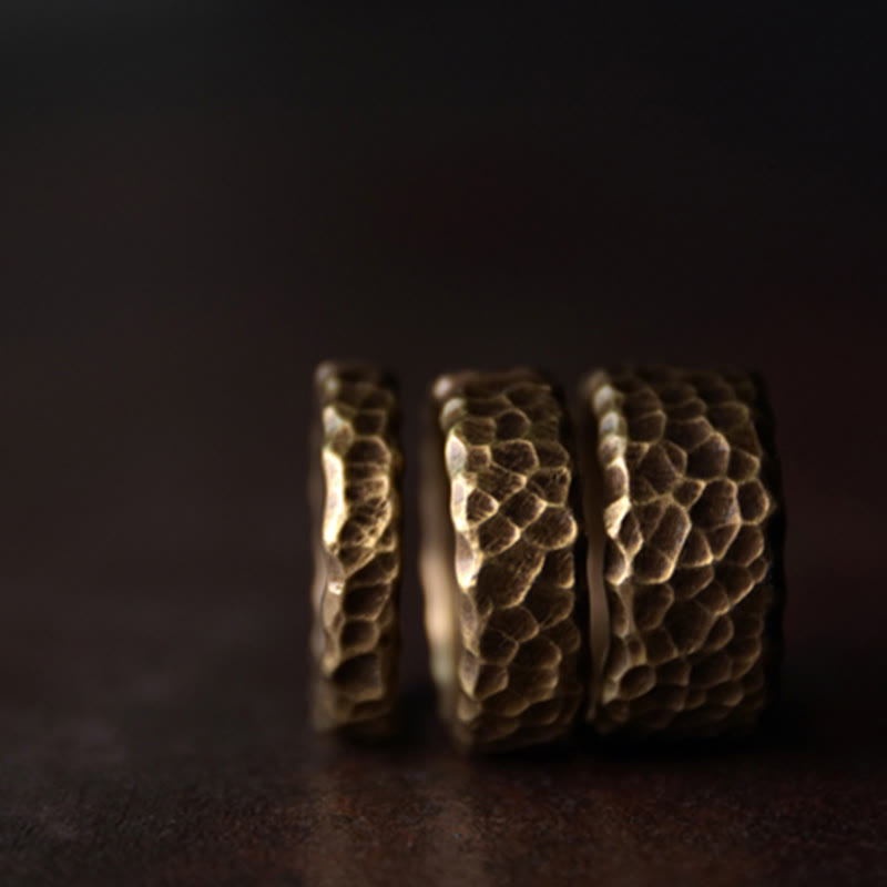 Buddha Stones Tibetan Bump Texture Design Copper Brass Luck Ring - image 18