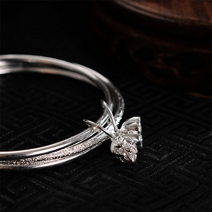 Buddha Stones Lotus Flower Pod White Copper New Beginning Bracelet Bangle - image 3