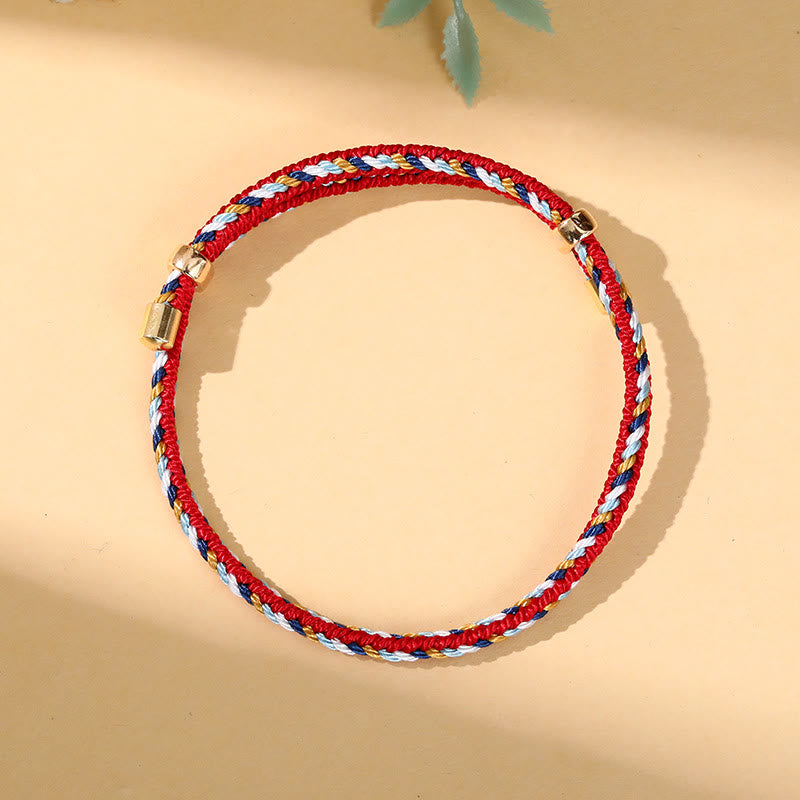 Buddha Stones Colorful Rope Zongzi Pattern Luck Handmade Child Adult Bracelet - Colorful Rope(Wrist Circumference 12-20cm) - image 26