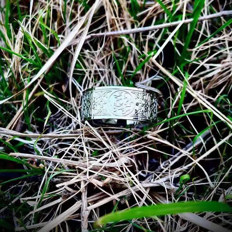 Buddha Stones Four Guardian Beast Dragon White Tiger Suzaku Basalt Carved Success Luck Ring - image 15