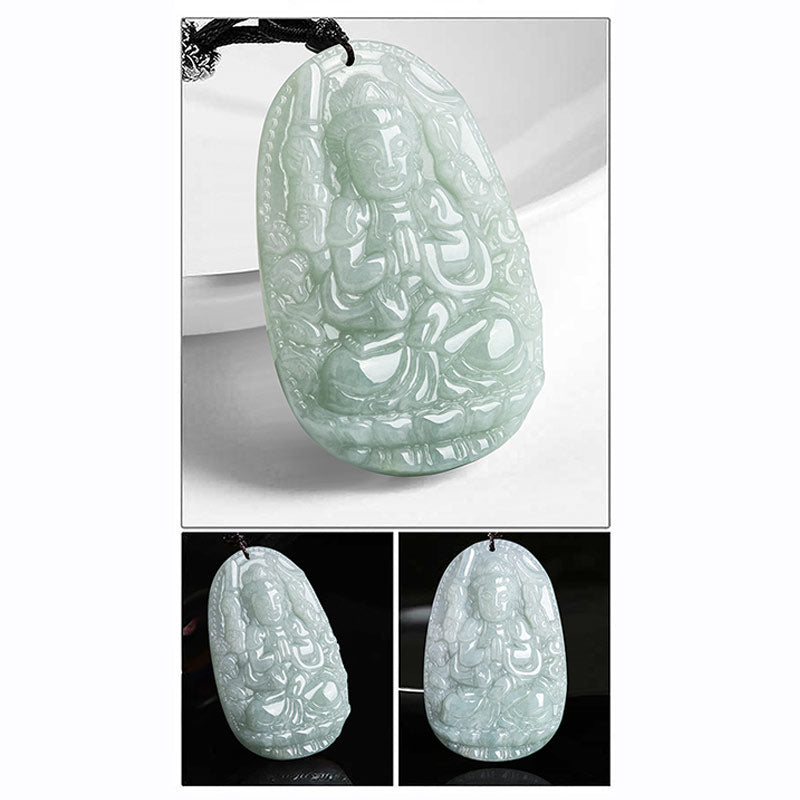 Buddha Stones Chinese Zodiac Natal Buddha Jade Wealth Prosperity Necklace Pendant - image 18