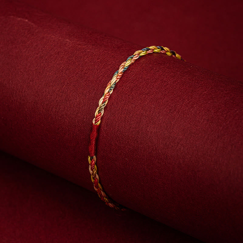 Buddha Stones Handmade Five Color Thread Luck Couple Child Adult Bracelet - image 2