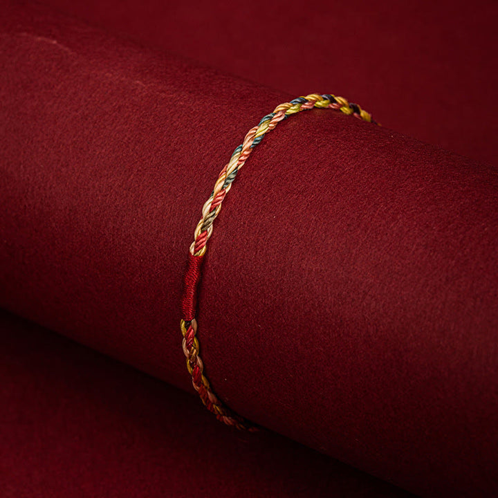 Buddha Stones Handmade Five Color Thread Luck Couple Child Adult Bracelet - image 2