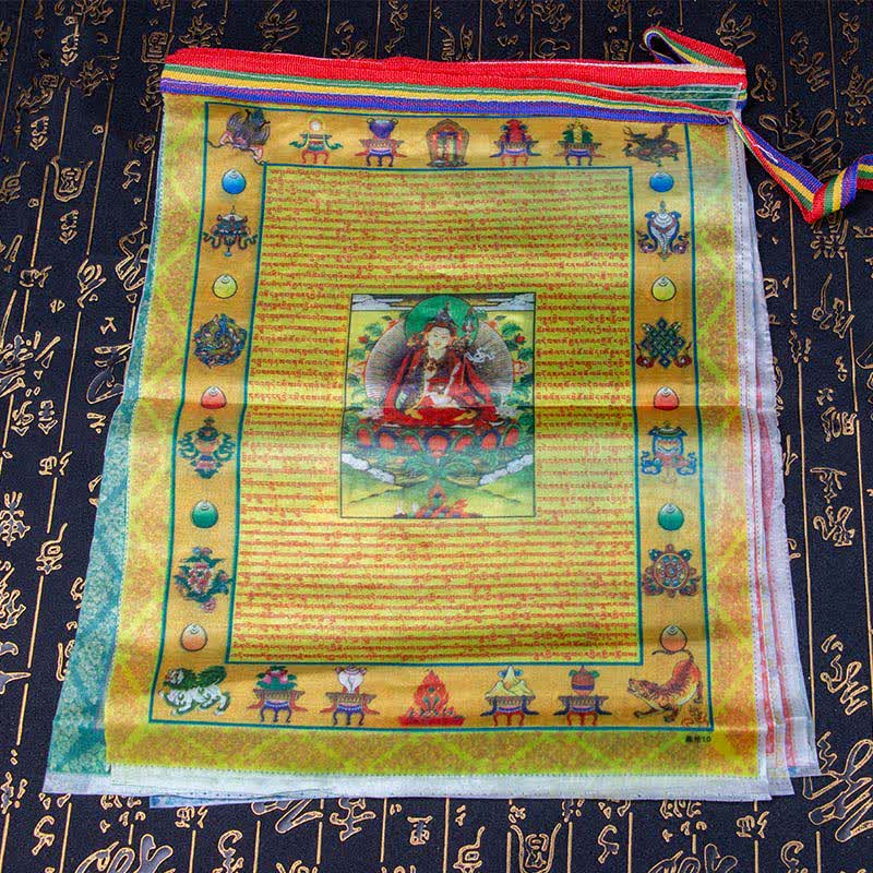 Buddha Stones Tibetan 5 Colors Windhorse Buddha Tara Scriptures Healing Auspicious Outdoor Prayer Flag - image 1