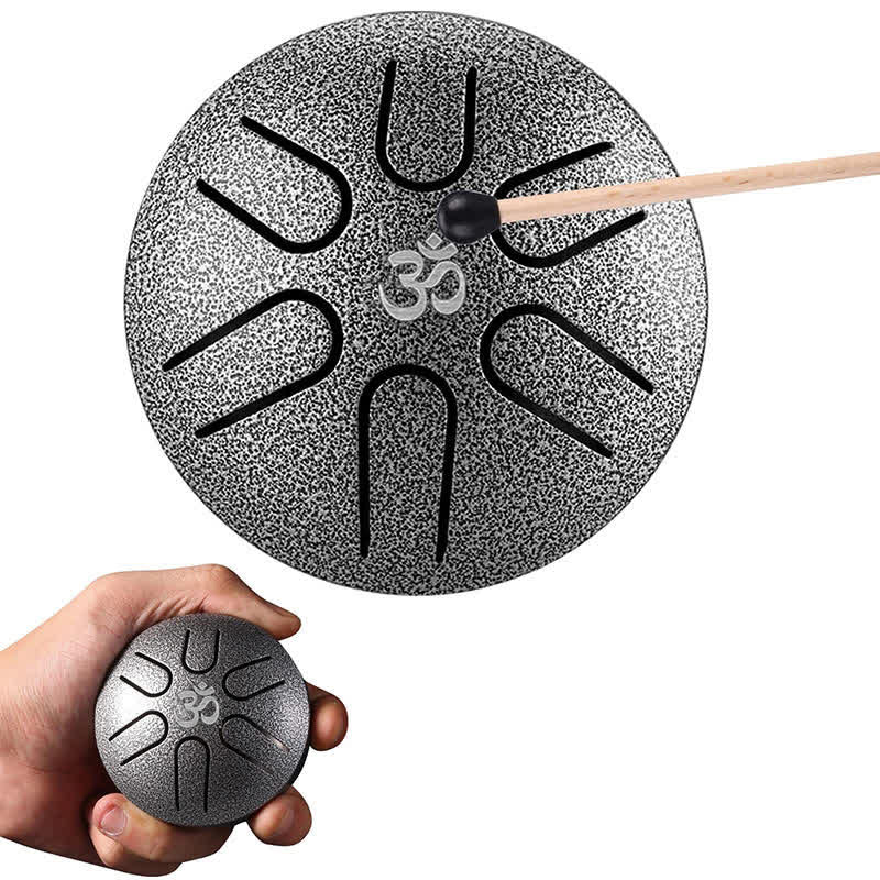 Mini Steel Tongue Drum 3 Inch Sound Healing Drum Kit - Silver - image 0