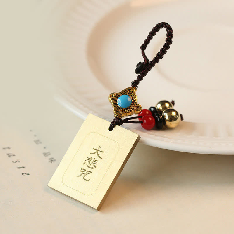Feng Shui Yin Yang Bagua Wenchang Pen Pagoda Prayer Wheel Keychain - Great Compassion Mantra - image 8