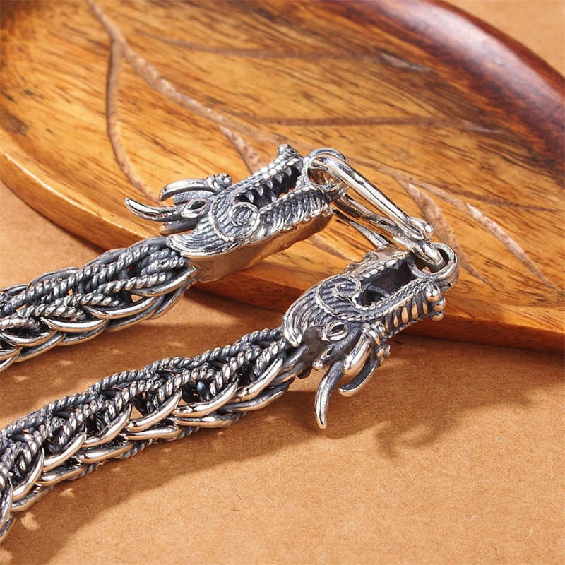 Buddha Stones 925 Sterling Silver Dragon Success Strength Bracelet Bangle - image 4