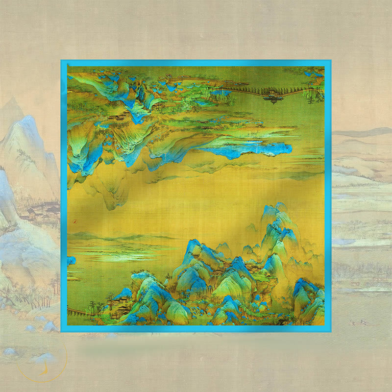 Buddha Stones A Panorama of Rivers and Mountains 100% Mulberry Silk Scarf Premium Grade 6A Silk Shawl - image 18