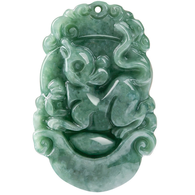 Buddha Stones Natural Jade 12 Chinese Zodiac Prosperity Necklace Pendant - image 14