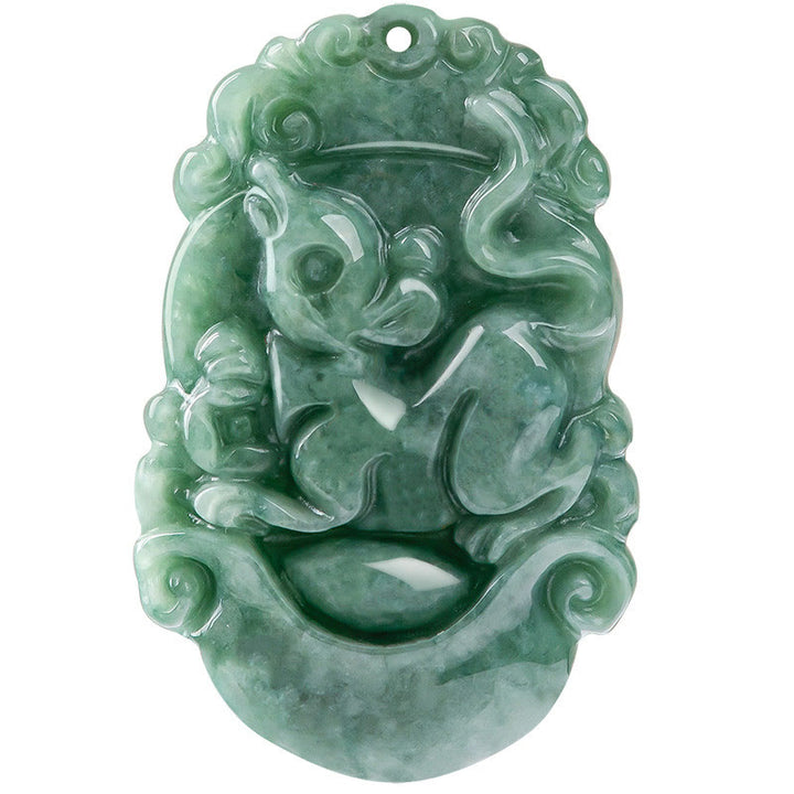 Buddha Stones Natural Jade 12 Chinese Zodiac Prosperity Necklace Pendant - image 14