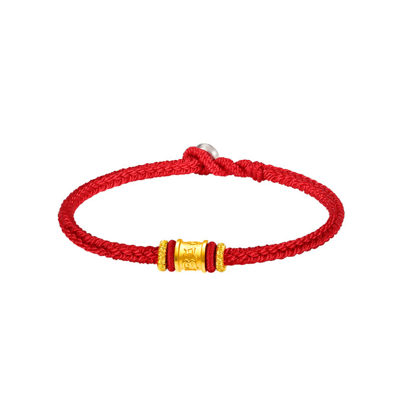 Buddha Stones Tibet 999 Gold Om Mani Padme Hum Engraved Protection Lucky Bead Bracelet - image 8