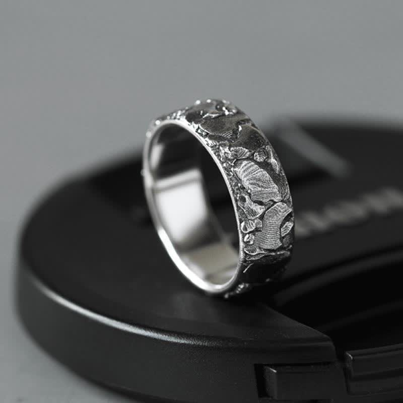 Buddha Stones Rock Pattern Luck Blessing Copper Ring - image 9