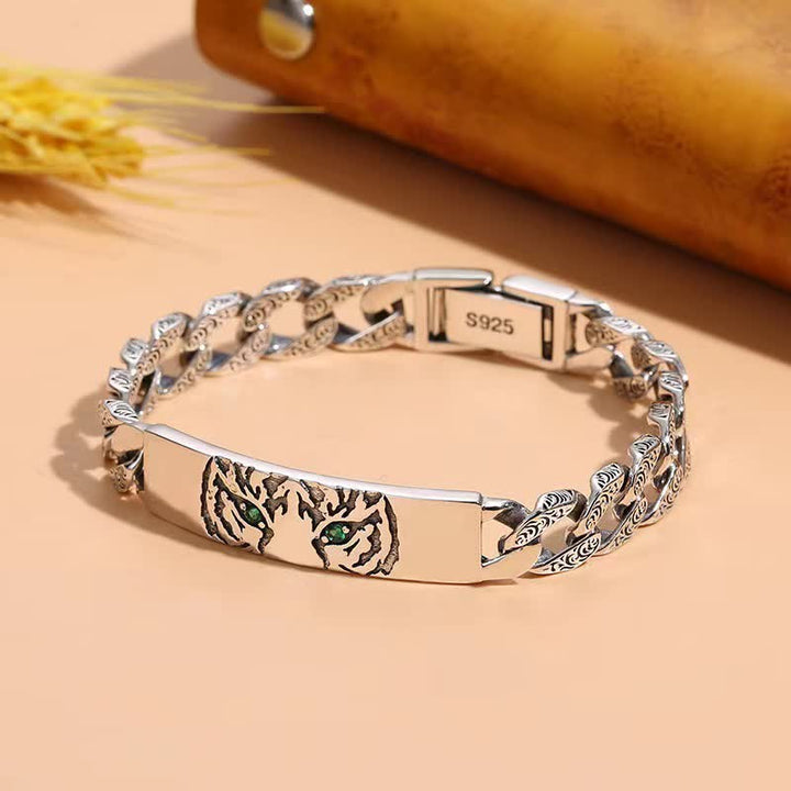 Buddha Stones Tiger Copper Luck Cuff Chain Bracelet - image 3