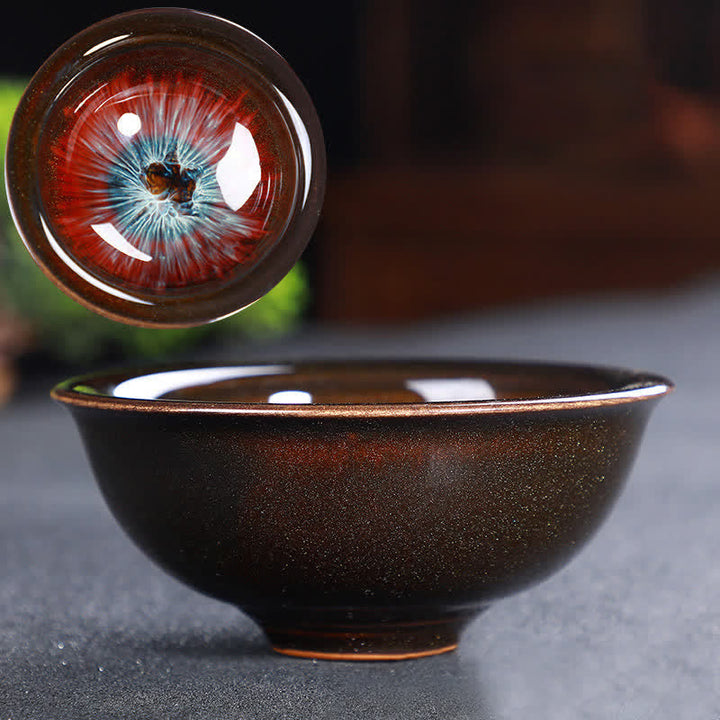 Buddha Stones Colorful Ceramic Teacup Home Office Tea Cups - Red - image 51