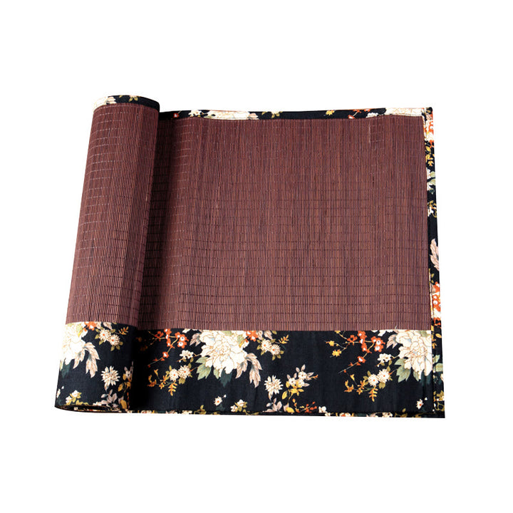 Buddha Stones Vintage Peony Flower Blossom Bamboo Cup Mat Pad Tea Cup Coaster Kung Fu Tea Mat - image 13