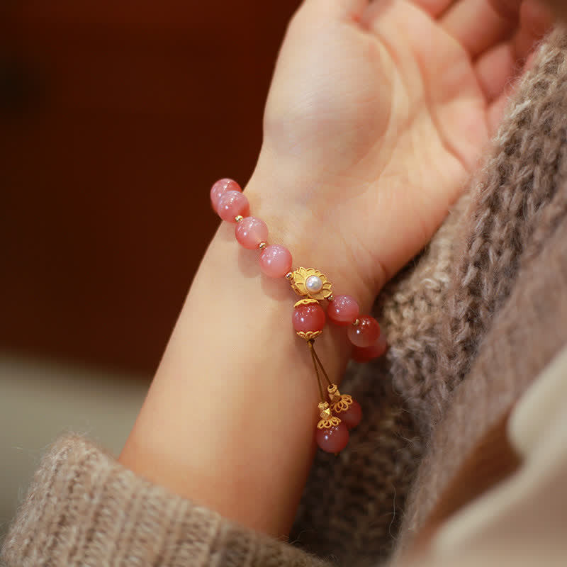Buddha Stones 925 Sterling Silver Yanyuan Agate Lotus Flower Enlightenment Bracelet - image 4