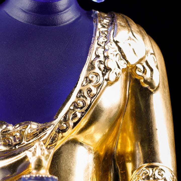 Buddha Stones Medicine Buddha Handmade Liuli Crystal Art Piece Compassion Statue Home Office Offering Decoration - image 18