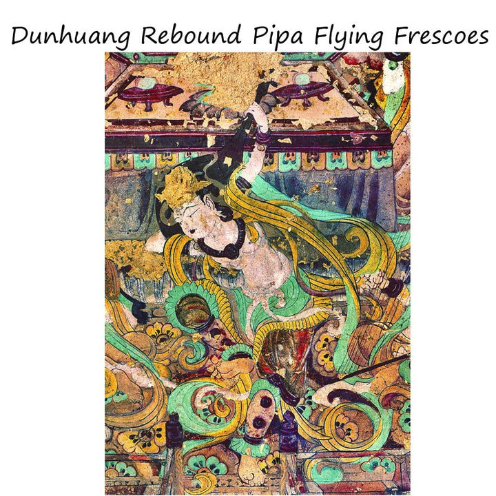 Buddha Stones Dunhuang Rebound Pipa Flying Frescoes 100% Mulberry Silk Scarf Premium Grade 6A Dunhuang Shawl - image 35