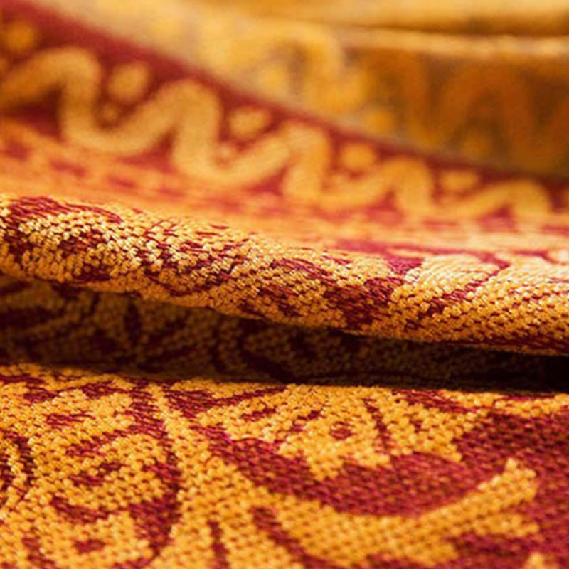 Buddha Stones Tibetan Floral Pattern Hand-Dyed Craftsman Blanket - image 6