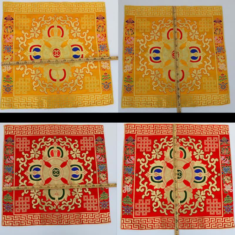 Flower Endless Knot Prayer Altar Mat Healing Meditation 8 Auspicious Symbols Mat Table Runner - image 6