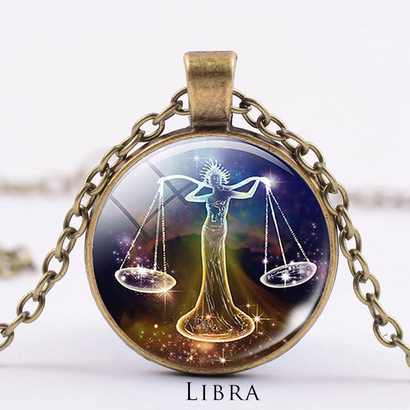 12 Constellations of the Zodiac Moon Starry Sky Protection Blessing Necklace Pendant - image 38