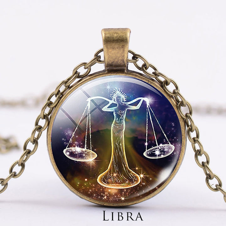 12 Constellations of the Zodiac Moon Starry Sky Protection Blessing Necklace Pendant - image 38