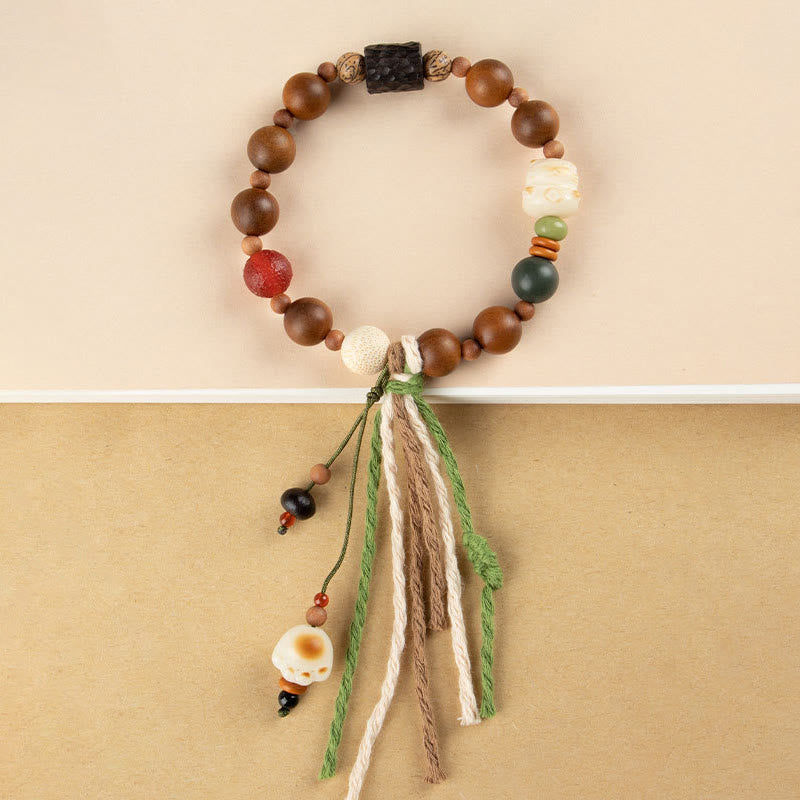 Buddha Stones Lightning Strike Wood Bodhi Seed Cat Paw Claw Auspiciousness Protection Tassel Bracelet - image 5