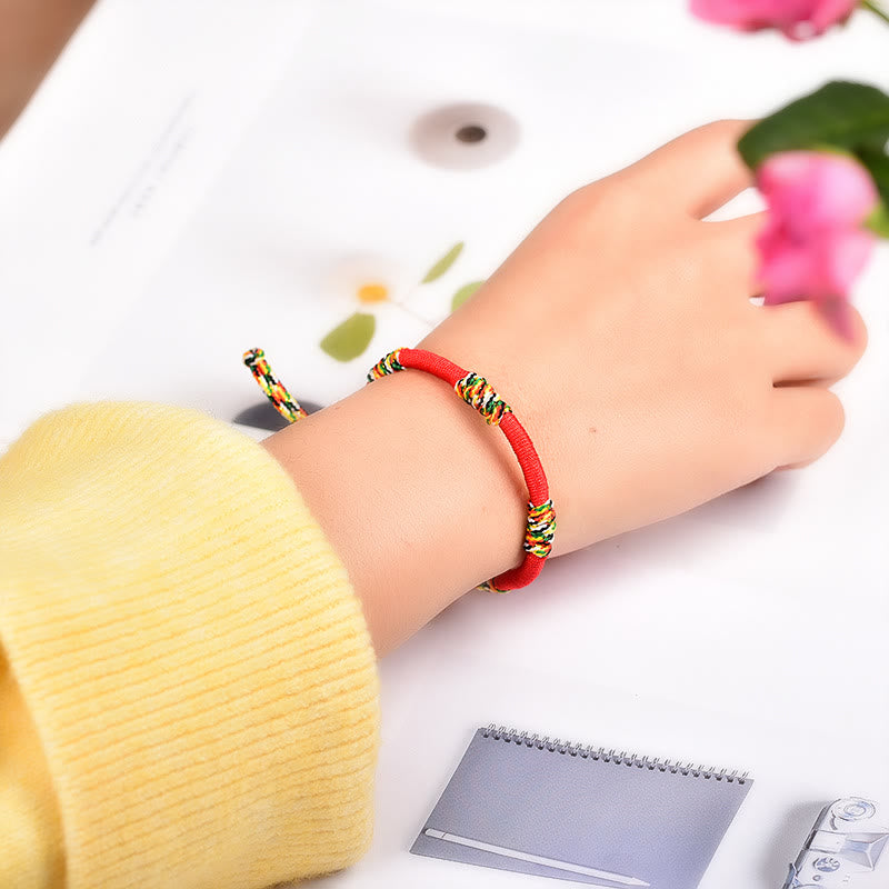 Buddha Stones Tibetan Handmade Colorful King Kong Knot Lucky Protection Braid String Bracelet - image 6