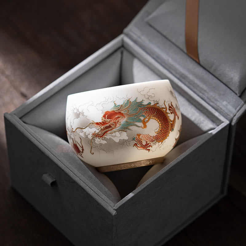 Buddha Stones Phoenix Dragon Lotus Deer Ancient Building Koi Fish Ceramic Teacup Kung Fu Tea Cups - image 4