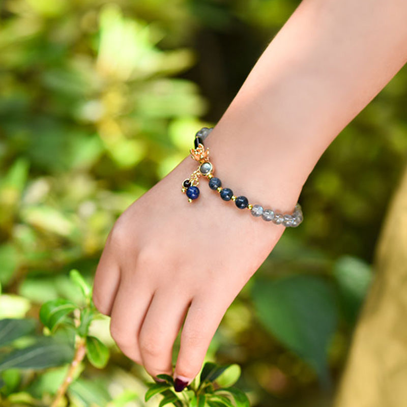 Buddha Stones Moonstone Lazurite Calm Healing Positive Bracelet - image 3