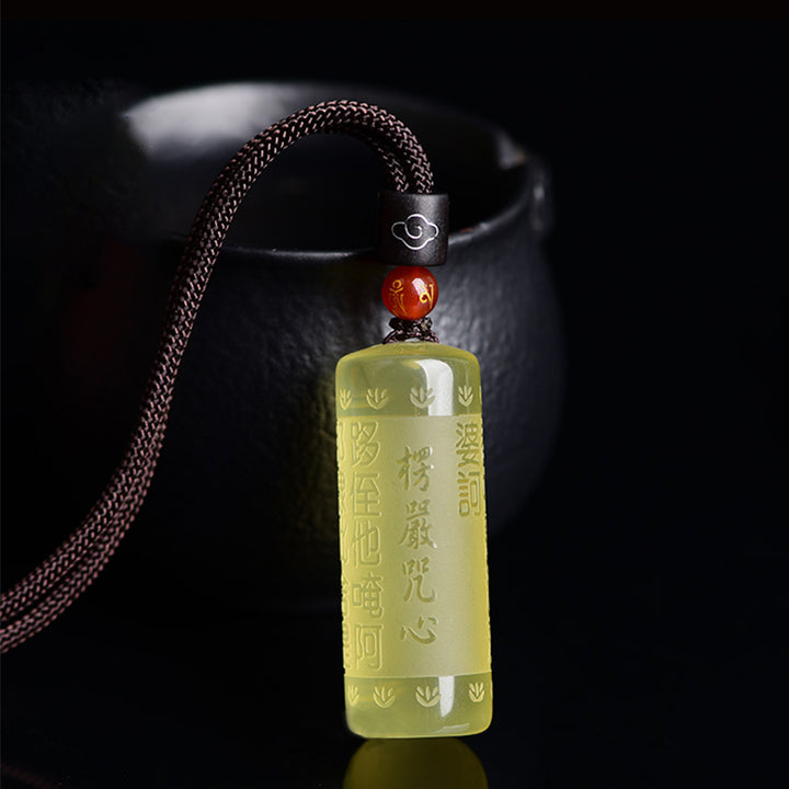 Heart Sutra Citrine Happiness Strength Necklace Pendant - image 3