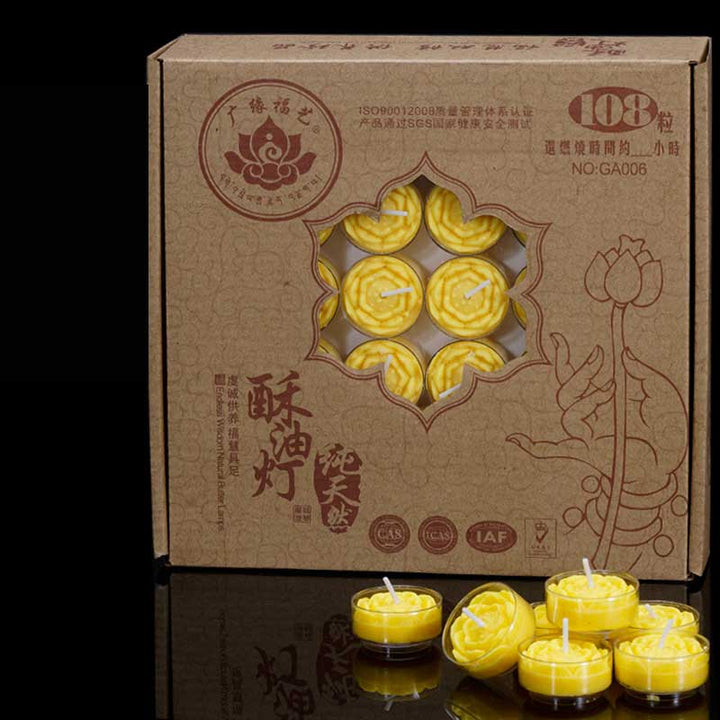 108Pcs Meditation Prayer Altar Candle Temple Rituals Use Items - Yellow Lotus - image 9