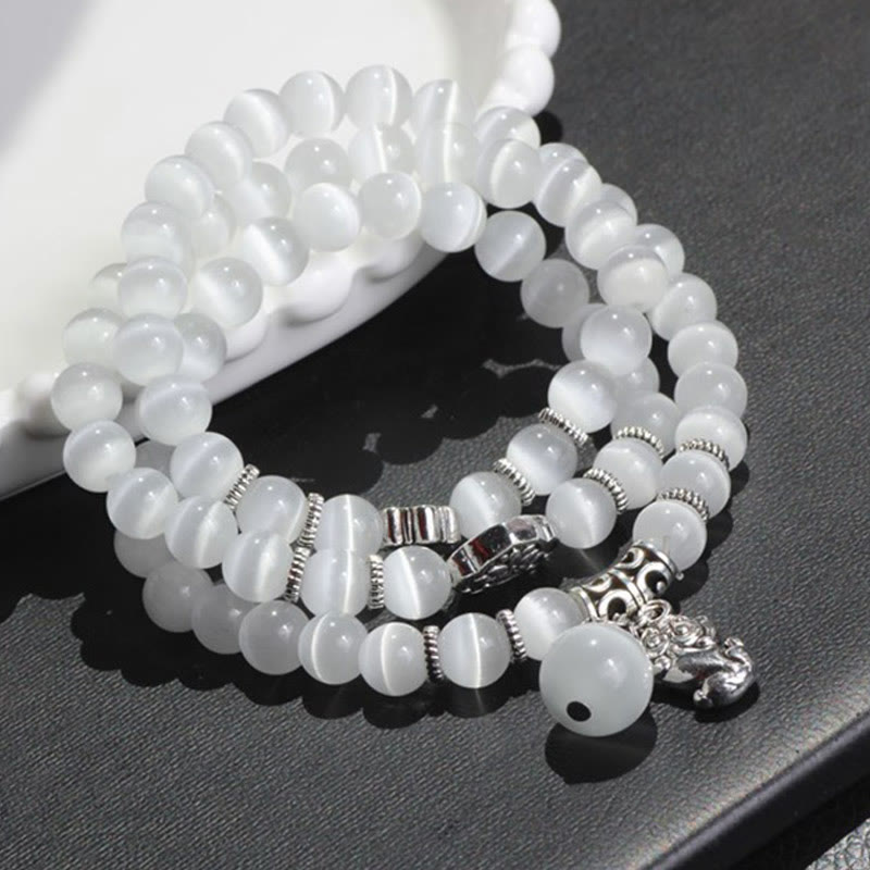 Buddha Stones Cat Eye PiXiu Support Triple Wrap Bracelet - image 1