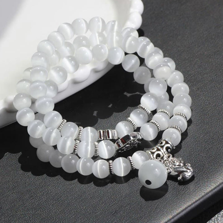 Buddha Stones Cat Eye PiXiu Support Triple Wrap Bracelet - image 1
