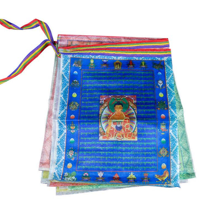 Buddha Stones Tibetan 5 Colors Windhorse Buddha Tara Scriptures Healing Auspicious Outdoor Prayer Flag - image 20