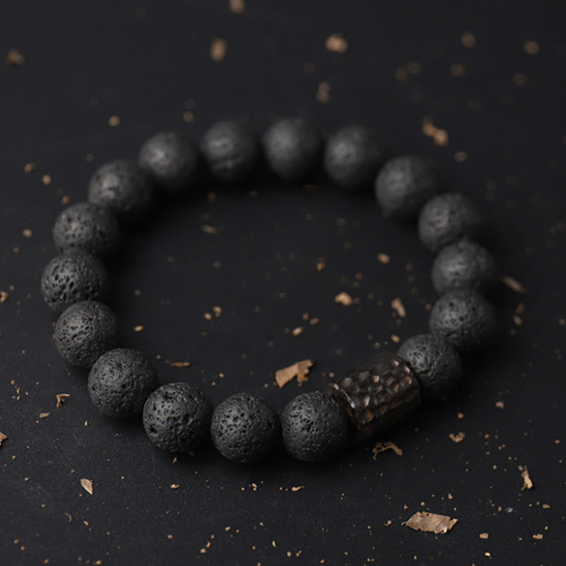 Buddha Stones "Wishing Strength to Rise from Within" Lava Rock Bracelet Includes Gift Message Card - image 9