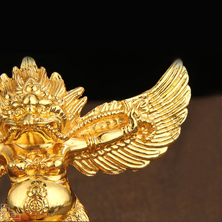 Tibetan Gold Garuda Bird Alloy Protection Home Decoration - image 8