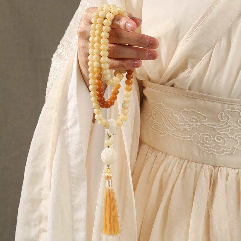 Buddha Stones Natural Bodhi Seed Lotus Dzi Bead Peace Harmony Charm Bracelet - 9mm Gradient Bodhi Seed&Lotus - image 13