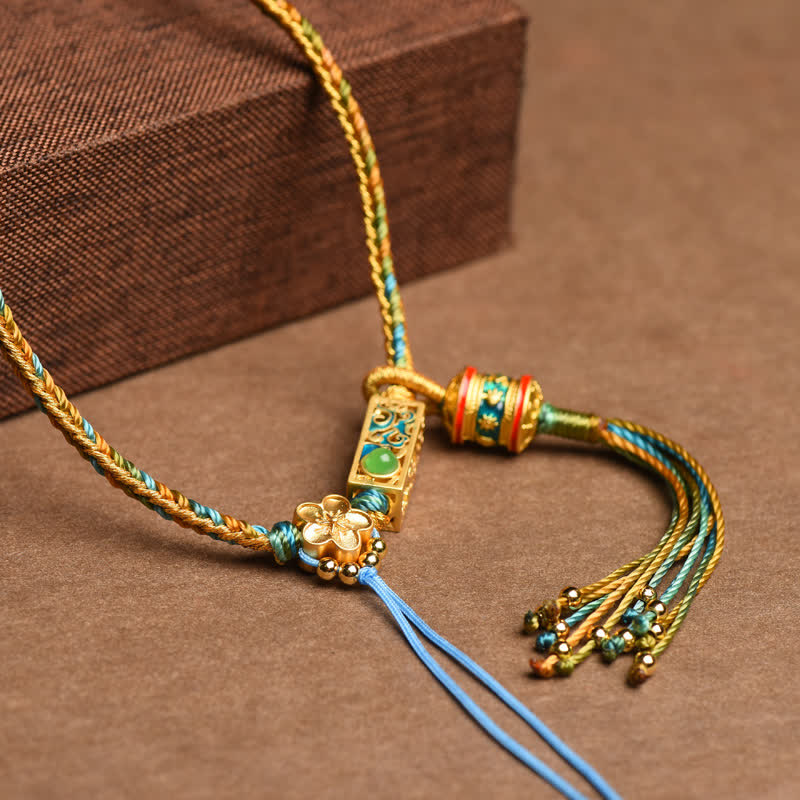 Buddha Stones Colorful String Copper Wealth Necklace Pendant - image 5