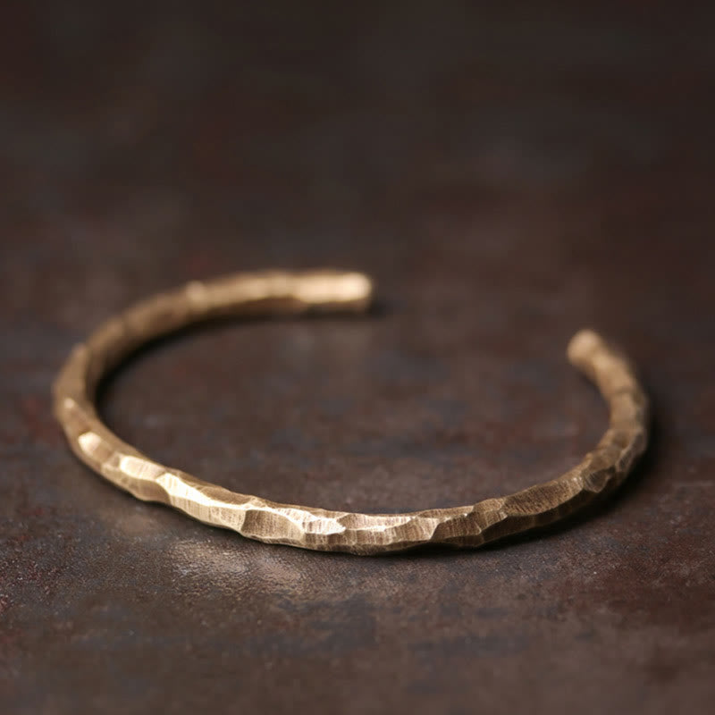 Buddha Stones Tibetan Bump Texture Copper Luck Cuff Bracelet Bangle - image 10