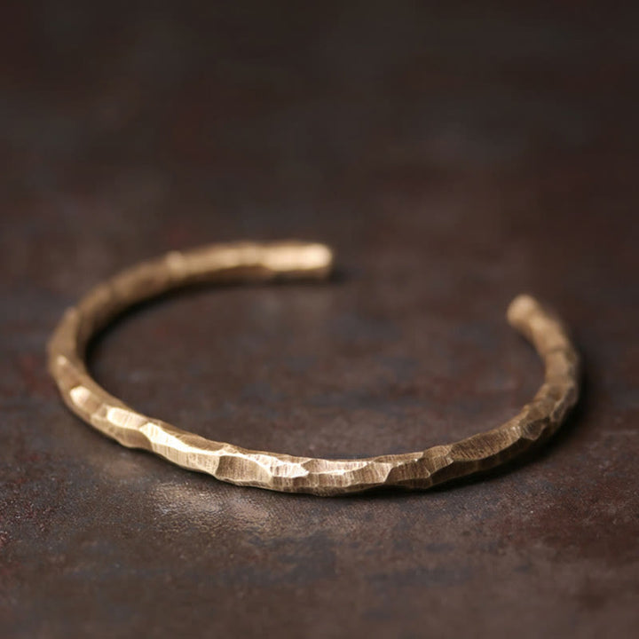 Buddha Stones Tibetan Bump Texture Copper Luck Cuff Bracelet Bangle - image 10