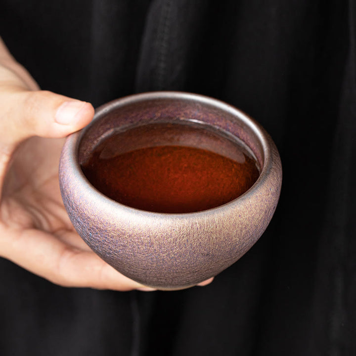 Buddha Stones Vintage Purple Rainbow Chinese Jianzhan Kiln Change Porcelain Teacup Kung Fu Tea Cup - image 5