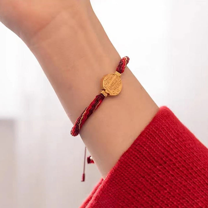 Buddha Stones Five Directions Gods of Wealth Handmade Reincarnation Knot Protection String Braid Bracelet - image 11