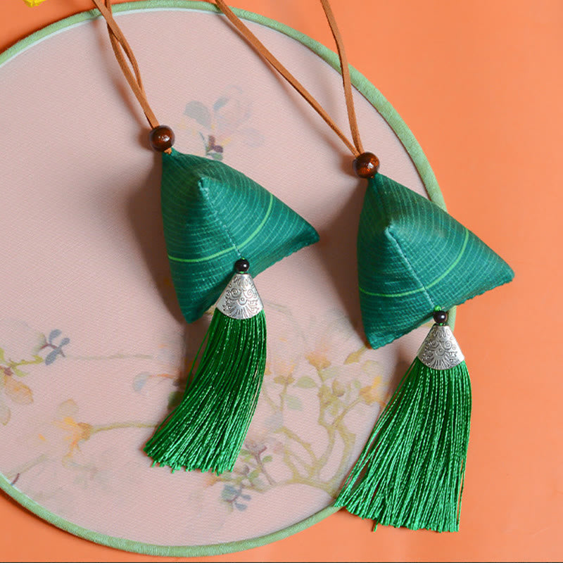 Buddha Stones Dragon Boat Festival Zongzi Pattern Sachet Protection Tassel Hanging Decoration - image 1