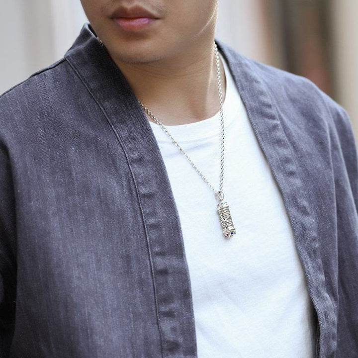 Buddha Stones Tibetan Om Mani Padme Hum Focus Necklace Pendant - image 3