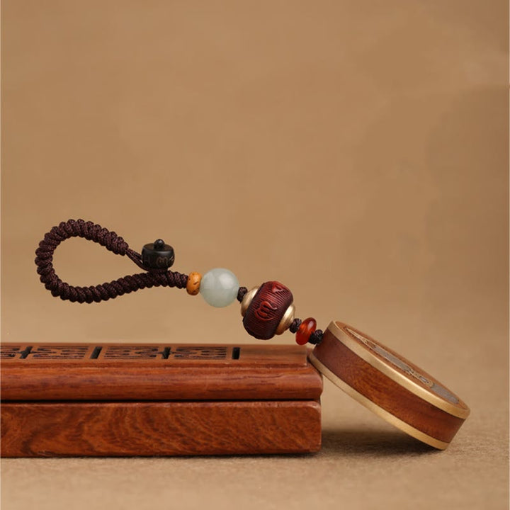 Buddha Stones Ebony Wood Rosewood Buddha Avalokitesvara Om Mani Padme Hum Balance Car Key Chain Decoration - image 20