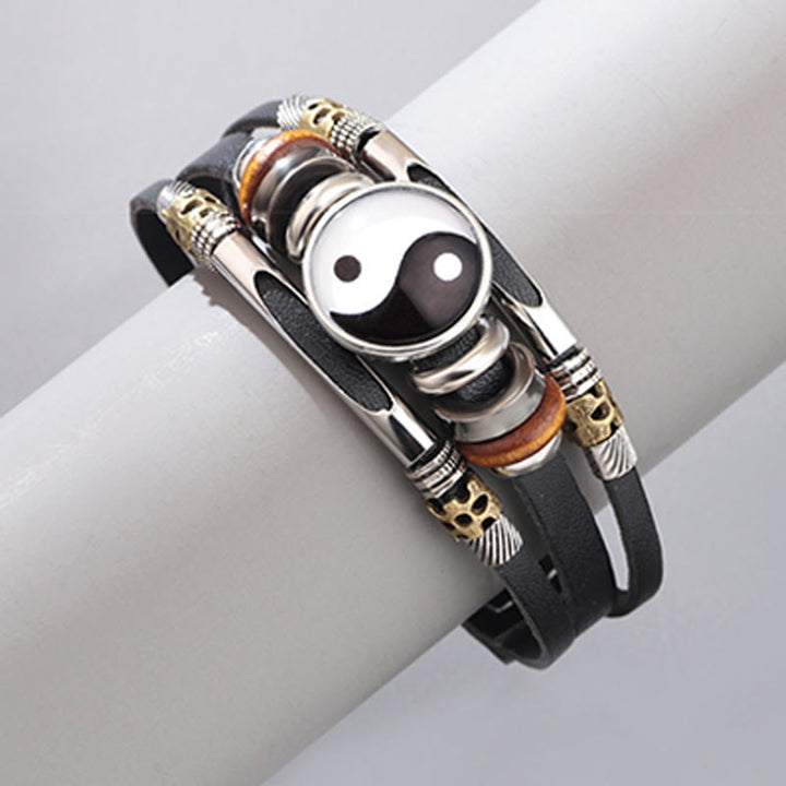 Buddha Stones Yin Yang Leather Balance Bracelet - image 9