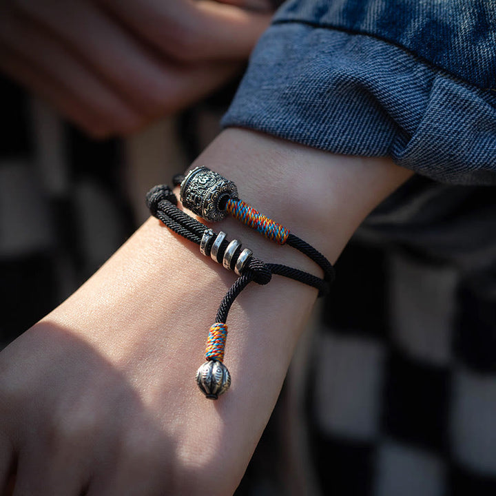 Buddha Stones Tibetan Om Mani Padme Hum Carved Amulet Double Wrap Bracelet - image 3
