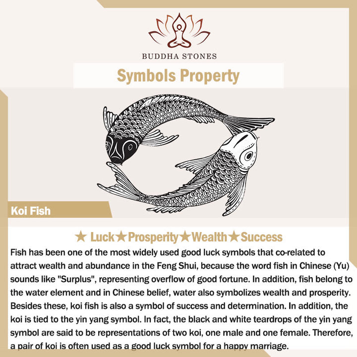 Buddha Stones Koi Fish Luck Wealth Braided Chain Couple Bracelet - image 13